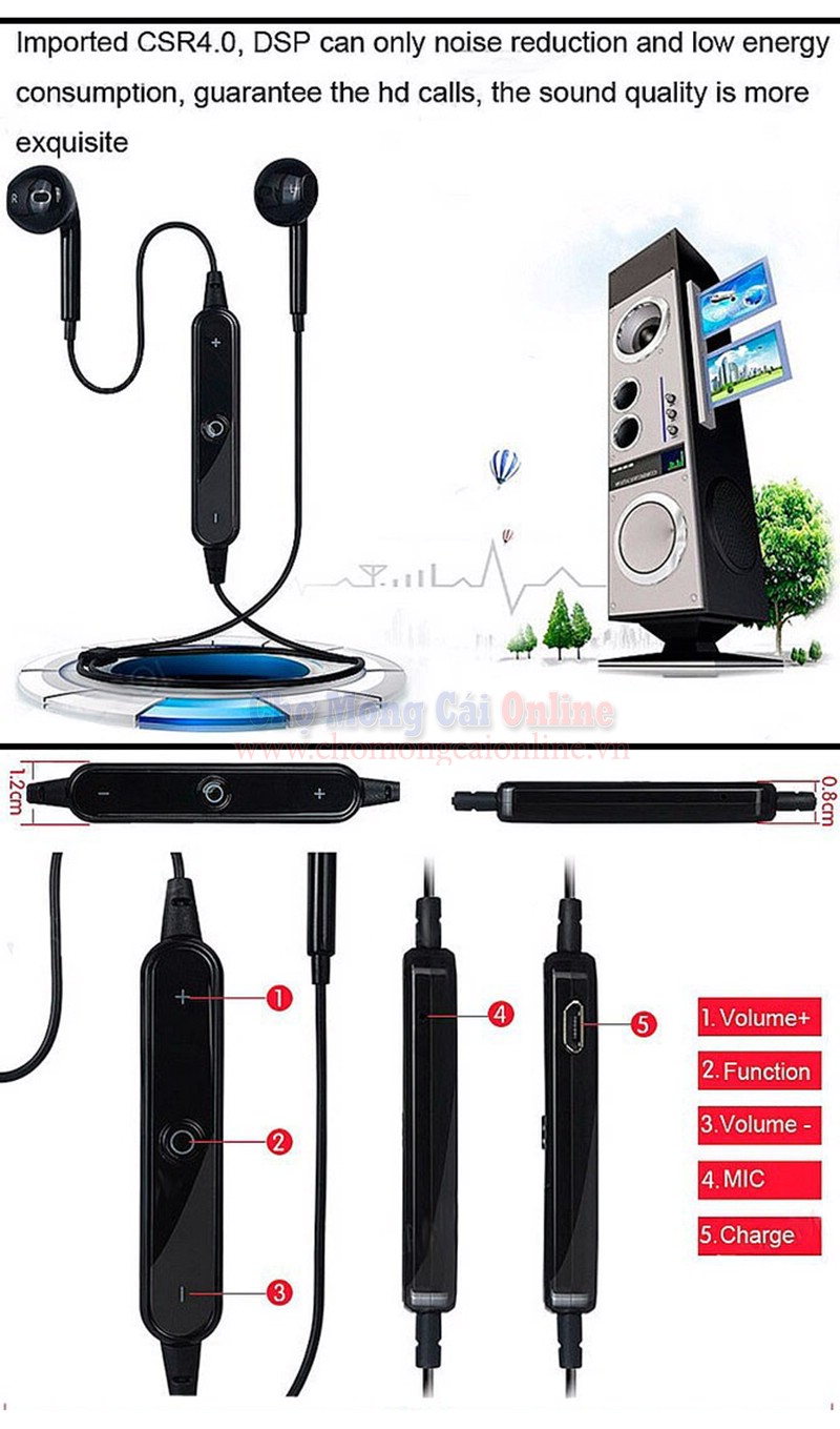tai nghe Bluetooth Earbuds S6 chomongcaionline (4)